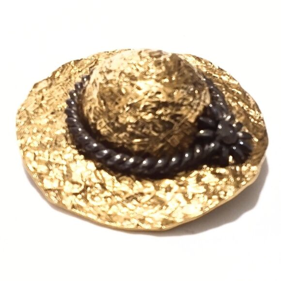 Premier Designs Gold and Silver Tone Summer Hat Brooch - Picture 4 of 5